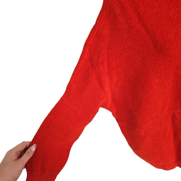 Free People Red Orange Ottoman Sweater Sz L - Picture 2 of 10